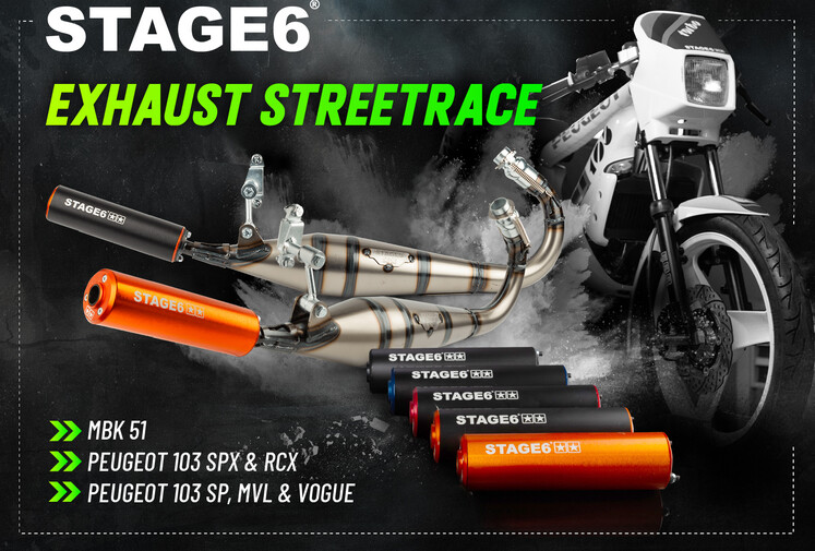 Stage6 Moped Exhaust Streetrace MBK 51 & Peugeot 103