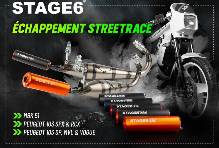 Stage6 Moped Exhaust Streetrace MBK 51 & Peugeot 103