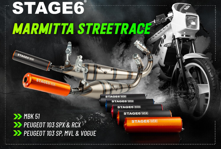 Stage6 Moped Exhaust Streetrace MBK 51 & Peugeot 103