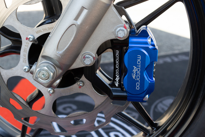 Bremssattel 4-Kolben MotoForce Racing blau
