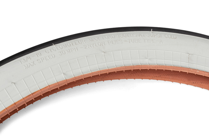 Whitewall Moped Tire Solex with friction tread 21B 1 3/4-19" TT