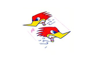 Sticker Woodpecker 14x16cm
