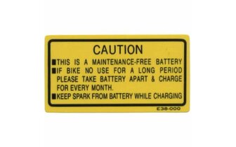 Warning Label Battery Sym Jet 50 Sport X