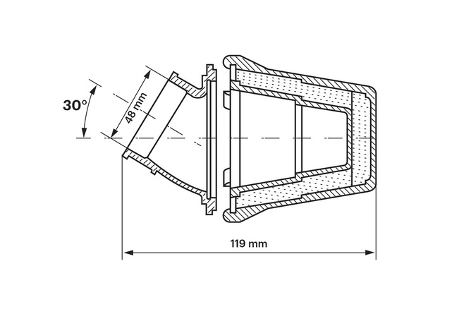 Luftfilter Malossi E5 30&deg; AW 50mm PWK/VHST schwarz