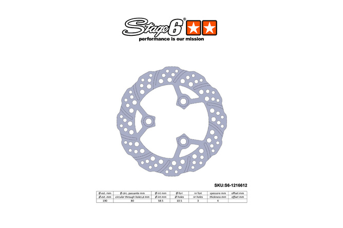 Bremsscheibe 190mm Stage6 Yamaha Aerox