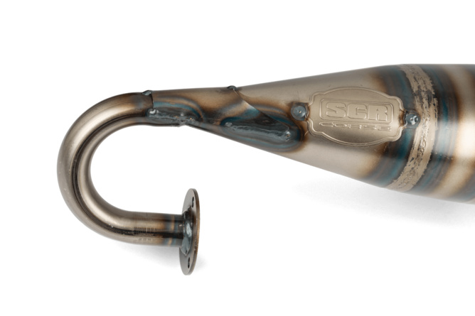 Auspuff SCR Corse Handmade 70 Minarelli liegend lila