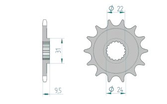 Front Sprocket Afam 15 teeth RM-Z / RMX 450