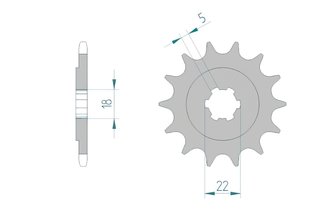 Front Sprocket Afam self-cleaning 13 teeth KX 125