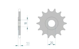 Front Sprocket Afam self-cleaning 12 teeth Suzuki RM-Z 250 / RM 125