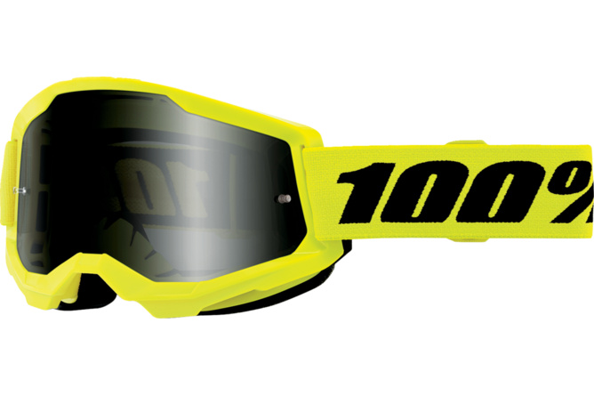 MX Goggles 100% Strata 2 Sand neon yellow smoke
