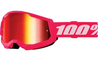 Gafas de Motocross Infantil 100% Strata 2 Rosa / Lente Espejo Rojo