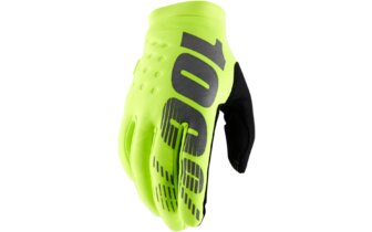 MX Gloves 100% Brisker neon yellow/black 