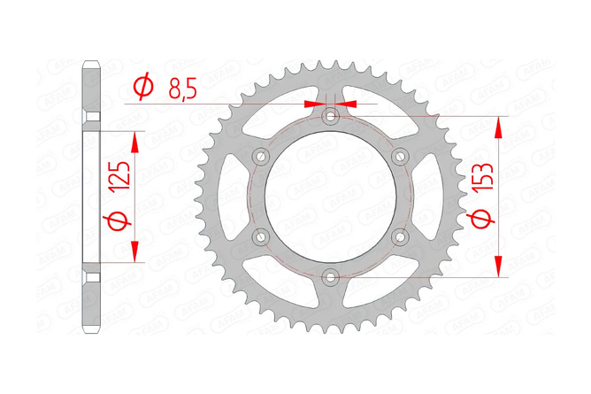 Couronne Afam acier anti-boue 48 dents Honda CR / CRF / XR