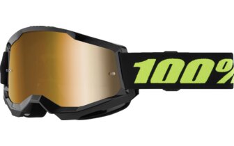 Gafas de Motocross 100% Strata 2 SOLAR ECLIPSE Lente Espejo Dorado