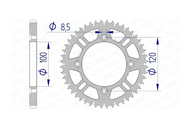 Corona Afam Aluminio Autolimpiante 428 / 48 Dientes RM / YZ 85