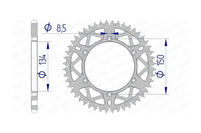 Corona Afam alluminio autopulente Z48 Kawasaki KX / KXF