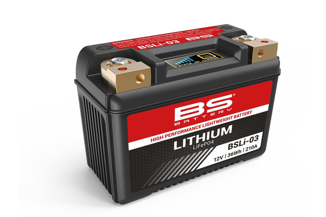 Batteria moto ioni di litio BS Battery 12,8 Volt 3 Ah 135x75x130mm