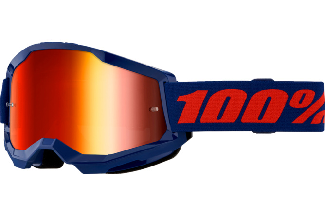 Crossbrille 100% Strata 2 marine blau rot verspiegelt