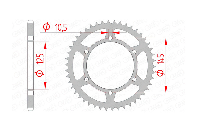 Rear Sprocket Afam steel 45 teeth XTX 660