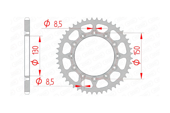 Corona Afam Acero 49 Dientes Yamaha YZ 125 / 250