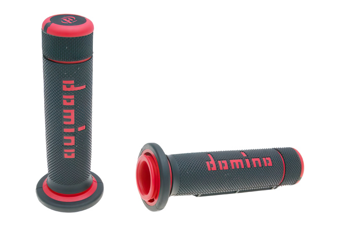Manopole Domino A180 ATV gas al pollice 22/22mm nero-rosso