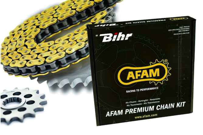 Kit chaine Afam 520 MR2 KX 125 12/49 couronne ultra light