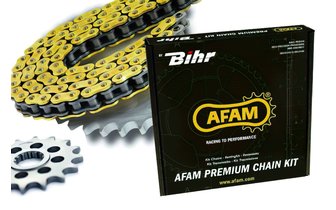 Kit chaine Afam 520 MR2 KX 125 12/49 couronne ultra light