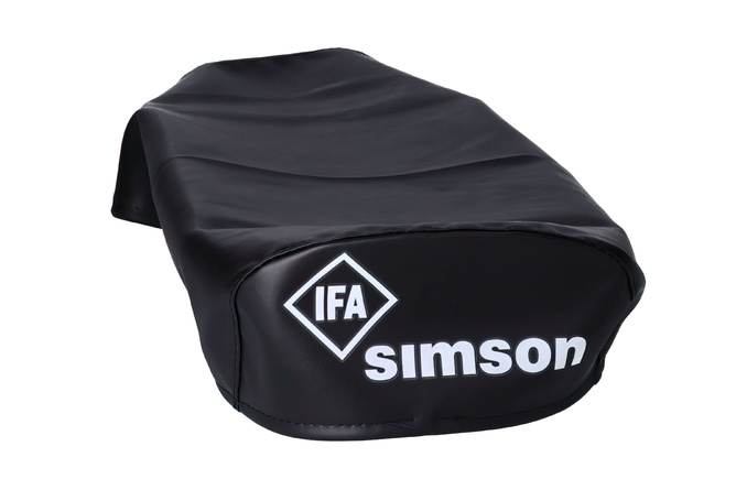 Seat Cover smooth black with logo Simson