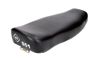 Sillín / Asiento Doble Liso Negro con Logo IFA S51 Simson S50