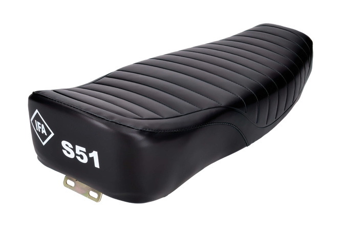 Selle Enduro biplace plissée noire avec logo IFA S51 pour Simson S51