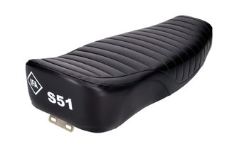 Sillín de Enduro con Asiento Doble Negro con Logo IFA S51 Simson S51