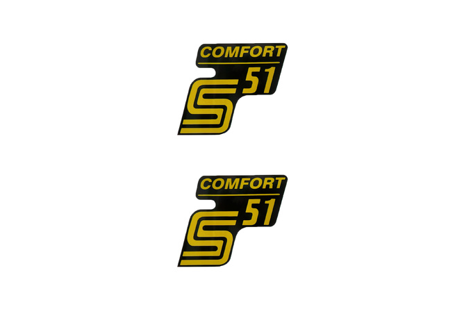 Sticker S51 Comfort black-yellow 2 pcs. Simson