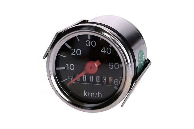 Speedometer universal 60km/H black Puch / Herkules / Simson