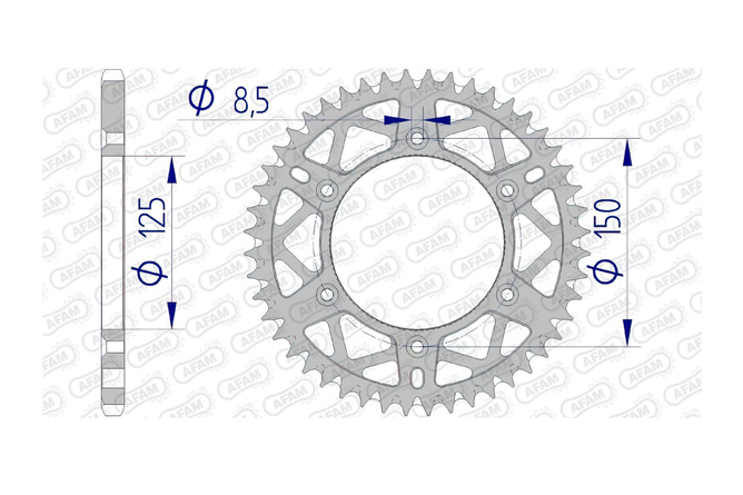 Corona Afam Aluminio Autolimpiante 49 Dientes KTM / Husqvarna