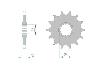 Ritzel Afam selbstreinigend 12 Zähne GasGas EC / Rieju MR 250 / 300