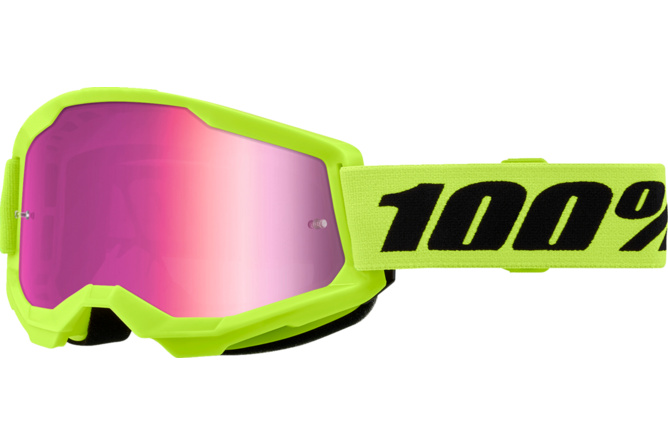 Crossbrille 100% Strata 2 neon gelb pink verspiegelt