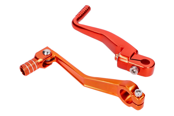 Gear Shift + Kickstart Lever Set foldable aluminium orange Simson