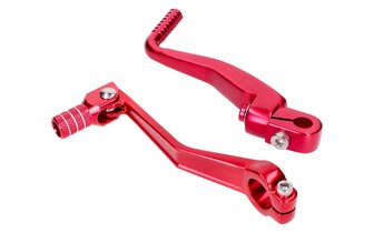 Set de Selector + Pedal de Arranque Plegable Aluminio Rojo Simson S50