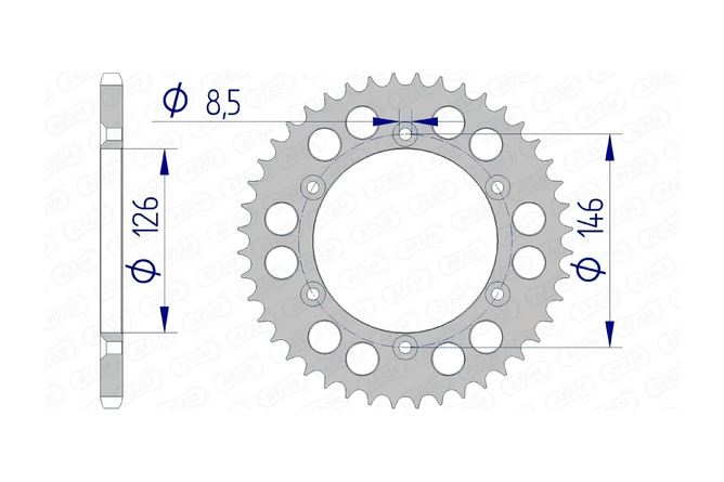 Corona Afam alluminio autopulente Z46 Suzuki RM-Z 250 / 450