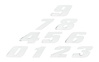 Racing Number Stickers white small