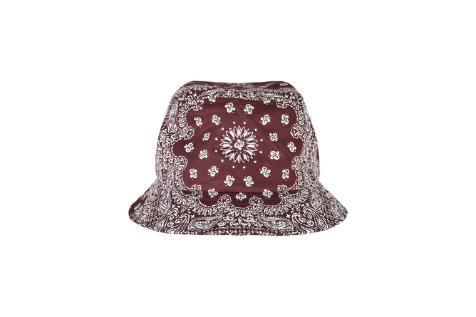 Bucket Hat Bandana Print Flexfit cherry/white