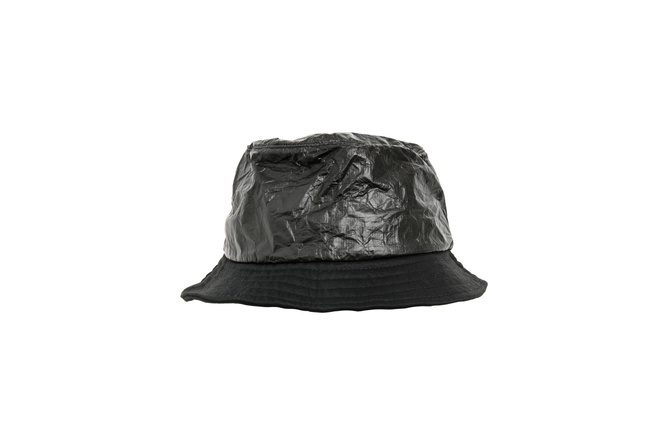 Bucket Hat Crinkled Paper Flexfit black