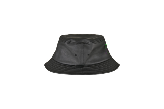 Fischerhut Bucket Hat Imitation Leather Flexfit schwarz