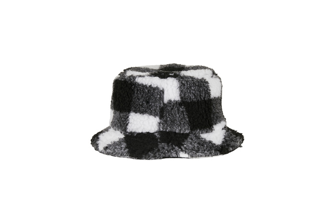 Bucket Hat Sherpa Check MAXISCOOT Flexfit | white/black