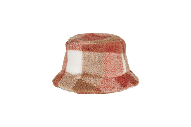 Bucket Hat Sherpa Check Flexfit white/sand/toffee