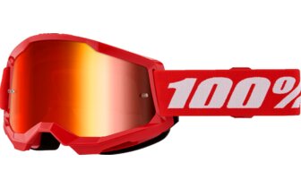 Gafas de Motocross 100% Strata 2 Rojo / Lente Espejo Rojo