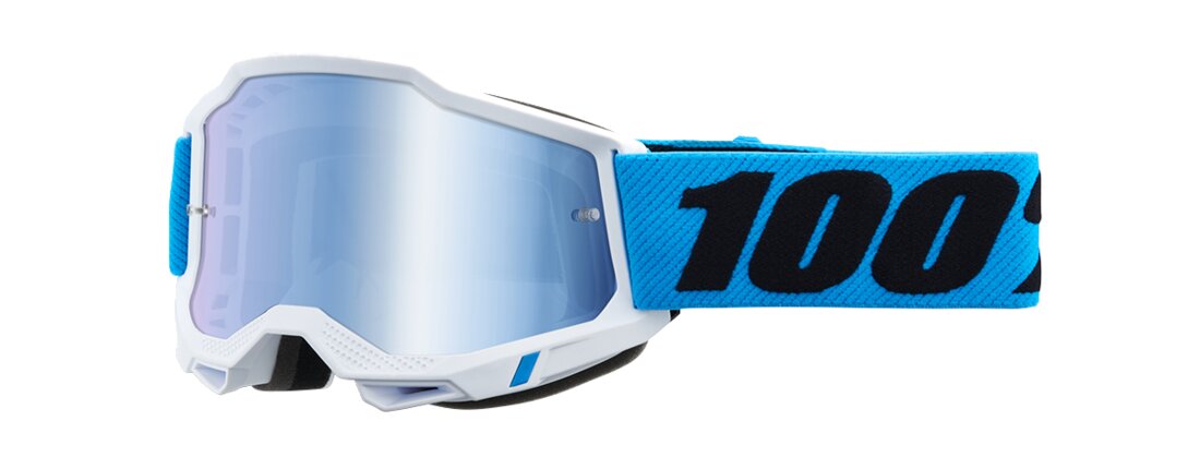 Maschera cross bambino 100% Accuri 2 NOVEL specchio blu