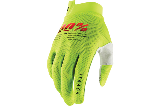 MX Gloves 100% Itrack neon yellow