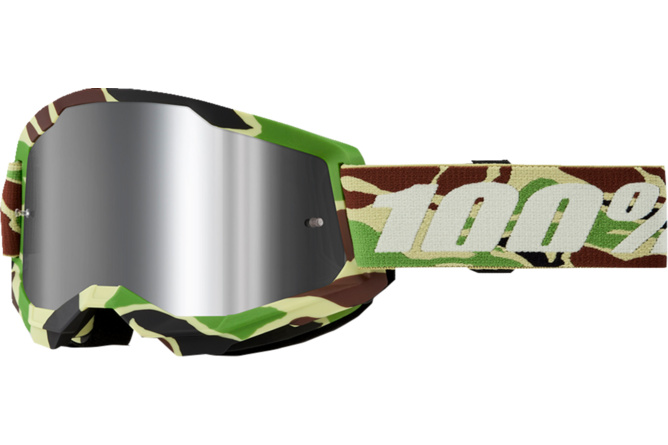 MX Goggles 100% Strata 2 WAR CAMO silver mirror