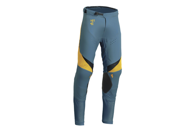Pantaloni cross Thor Prime Rival blu turchese / giallo